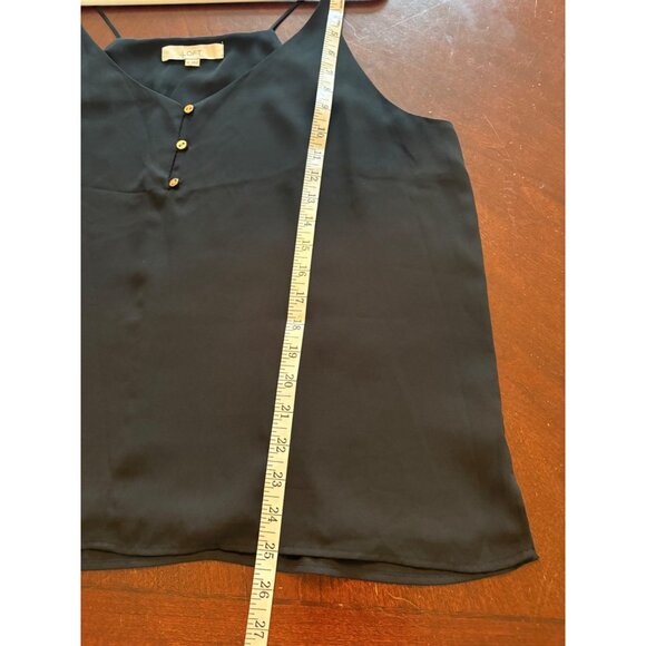 LOFT Black Chiffon Button Front Minimalist Camisole Tank Top Size XL - Picture 9 of 12